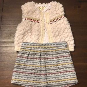 Girls Skirt and Vest Set - Size 3T